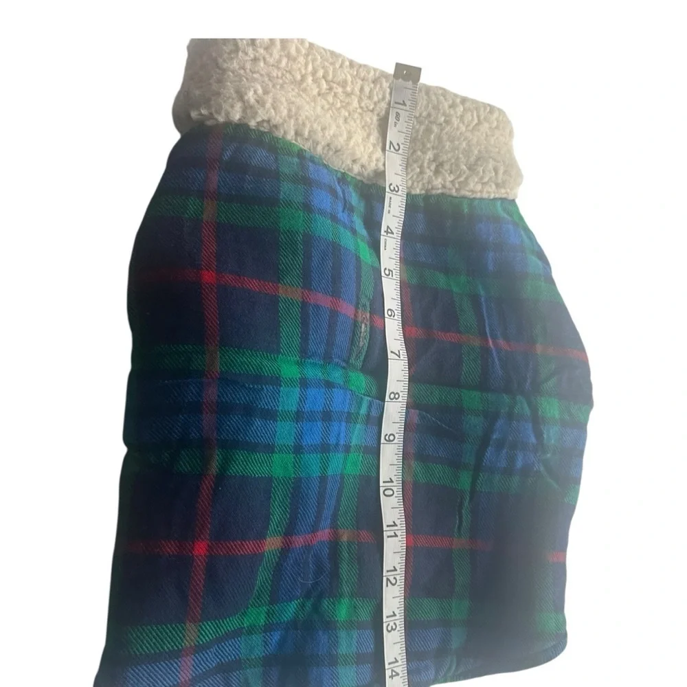 Aerie OFFLEASH Puppy Flannel Shirt Small Plaid Sherpa Lined Dog Coat NWT